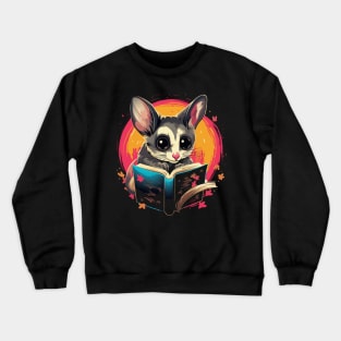 Sugar Glider Reads Book Crewneck Sweatshirt